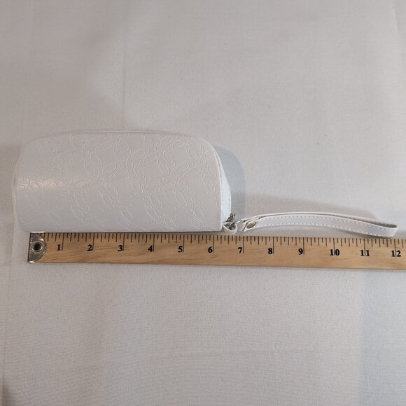 Oakley White Sunglasses Case Monogram All-Over Zip Wrist Strap Soft Shell Side - Picture 13 of 16